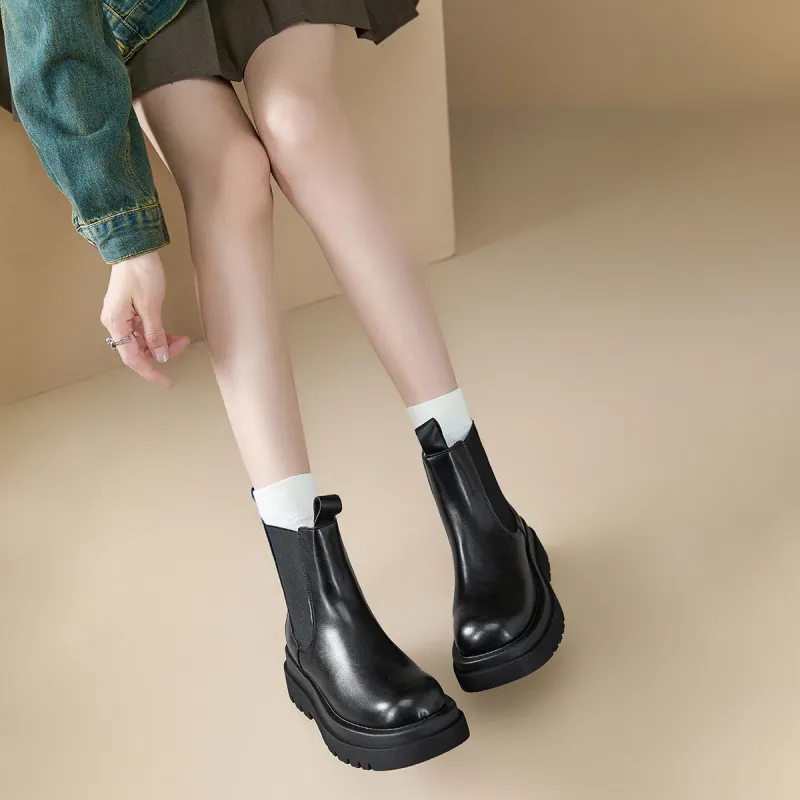 WESTLINK 14cm Chelsea Boots 6cm Women's Black-4