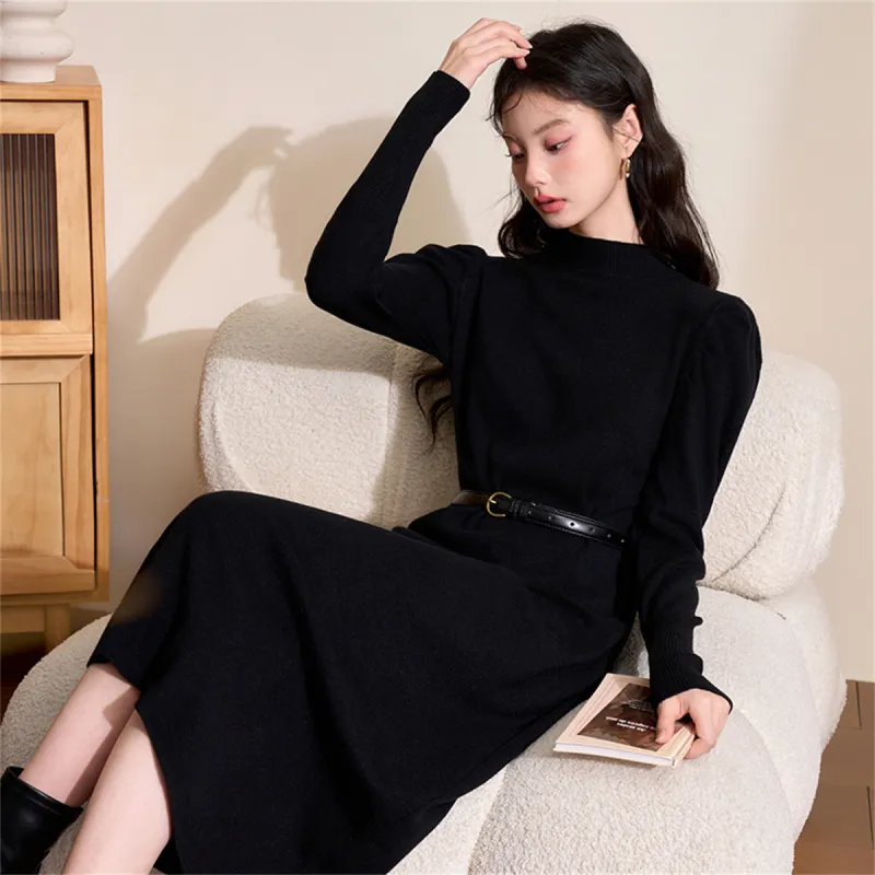 WESTLINK Long Sleeved Dress Women's Black-4