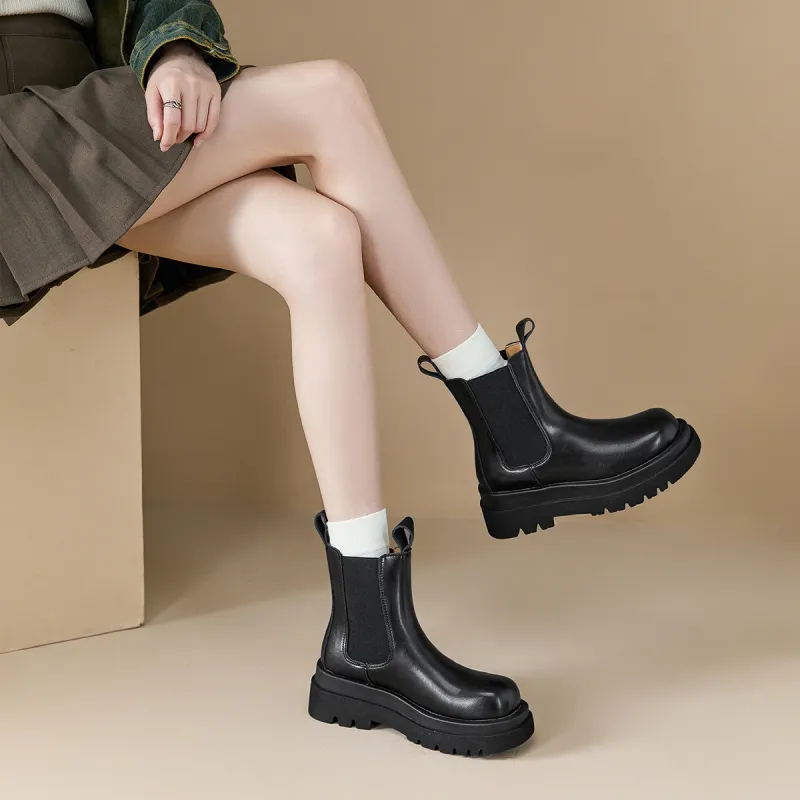 WESTLINK 14cm Chelsea Boots 6cm Women's Black-5