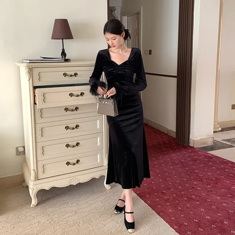 WESTLINK Long Sleeved Dress Women's Black-3