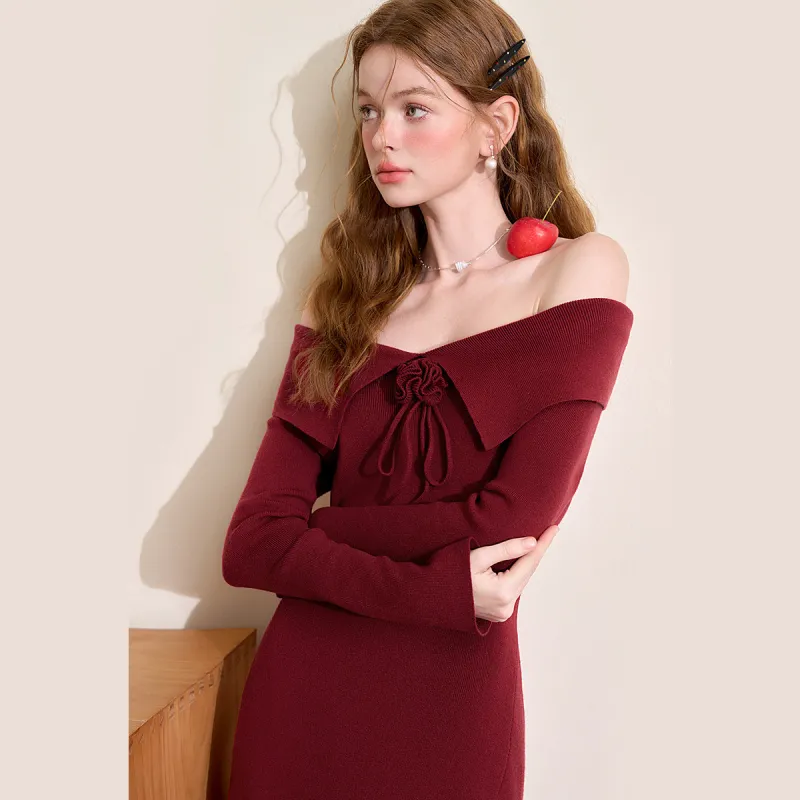 WESTLINK Long Sleeved Dresses Women's Red-4
