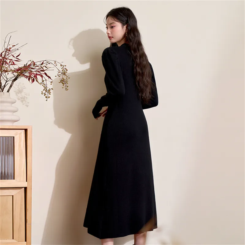 WESTLINK Long Sleeved Dress Women's Black-6