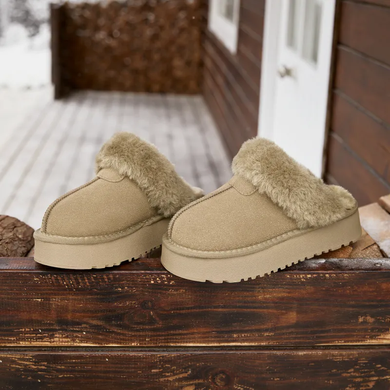 WESTLINK TPR Sole Fuzzy Slip Resistant Wrap toe Slippers Women's-6