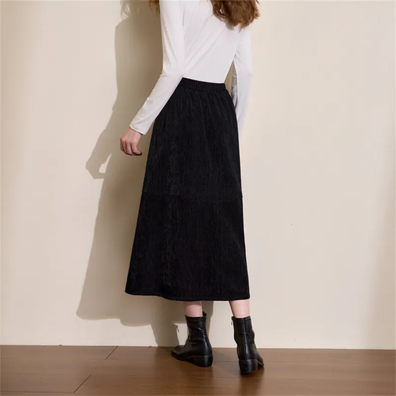 WESTLINK Casual Long Skirts Women's Black-6