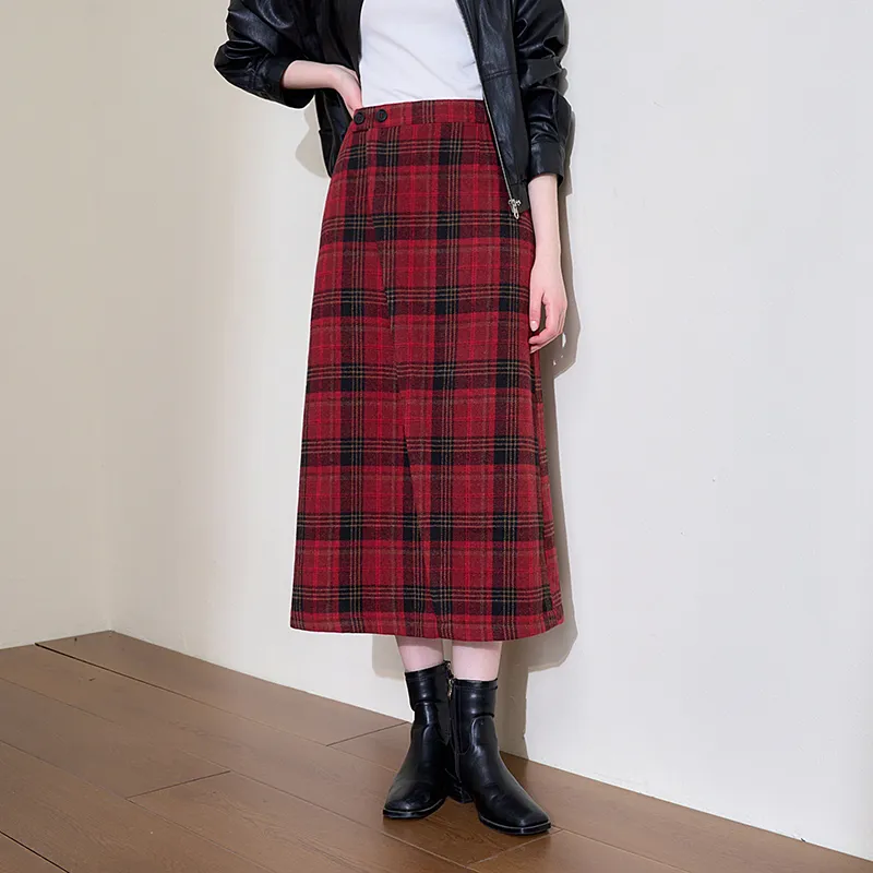 WESTLINK Casual Long Skirts Women's Red-2