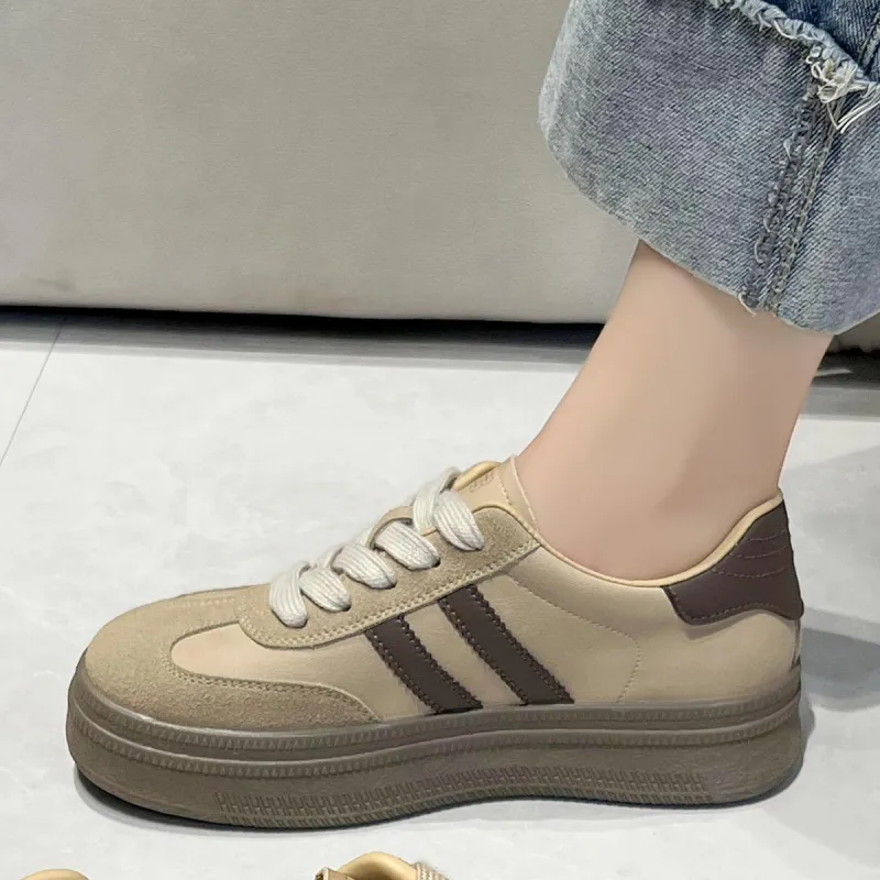 WESTLINK American Vintage Casual Versatile Low-Top Platform German Army Trainers Skateboard Shoes Women's-1