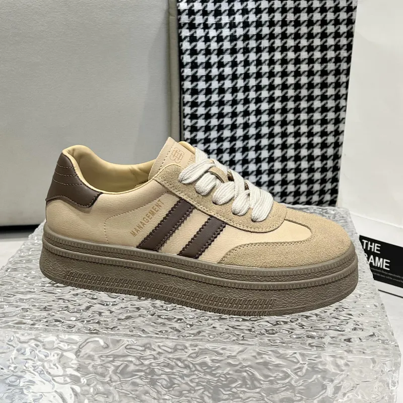 WESTLINK American Vintage Casual Versatile Low-Top Platform German Army Trainers Skateboard Shoes Women's-3