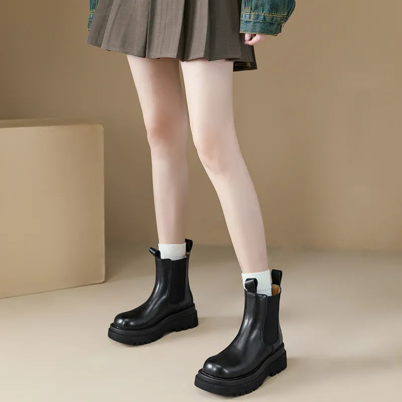 WESTLINK 14cm Chelsea Boots 6cm Women's Black-6
