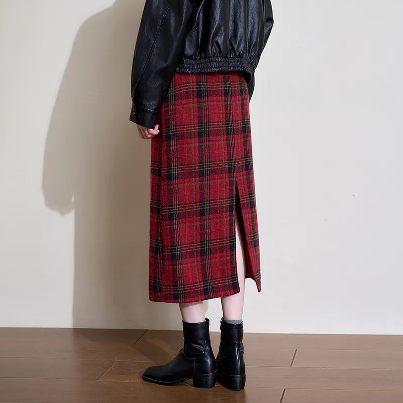 WESTLINK Casual Long Skirts Women's Red-4