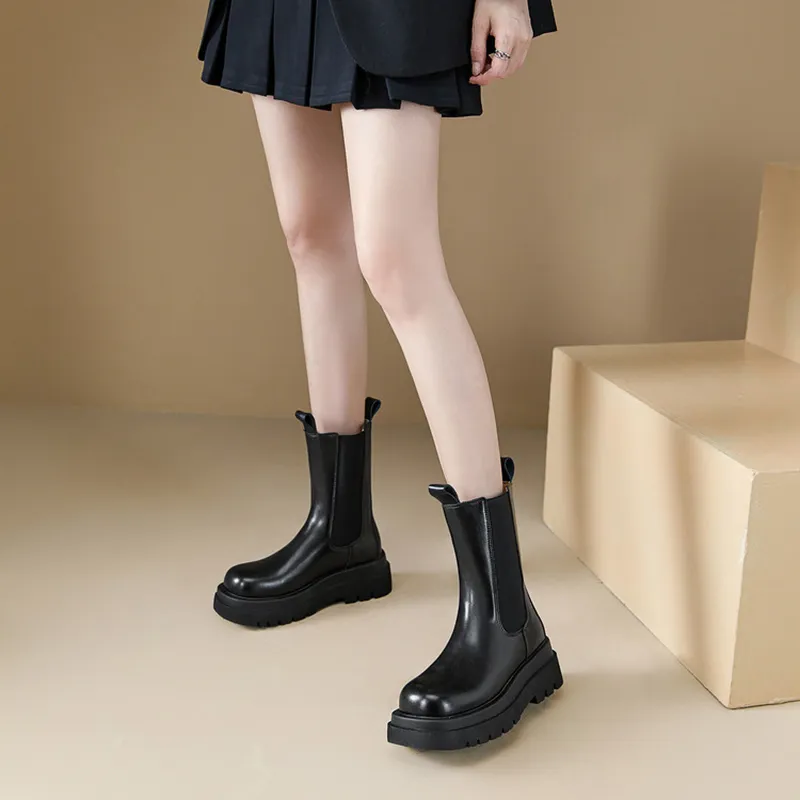 WESTLINK 14cm Chelsea Boots 6cm Women's Black-13
