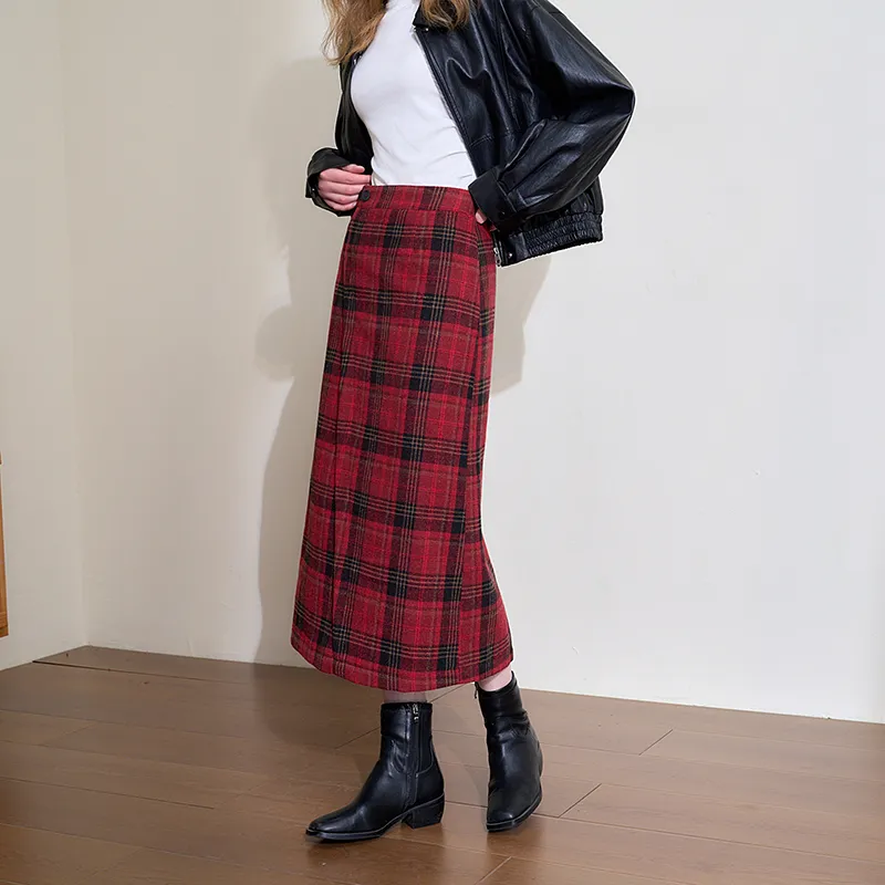 WESTLINK Casual Long Skirts Women's Red-3