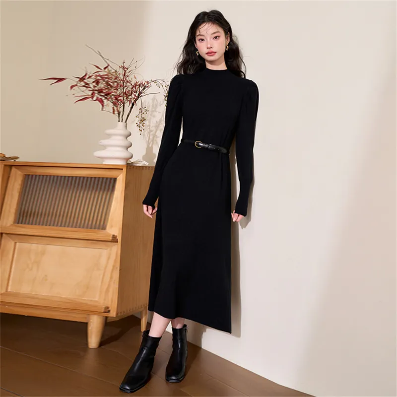 WESTLINK Long Sleeved Dress Women's Black-3