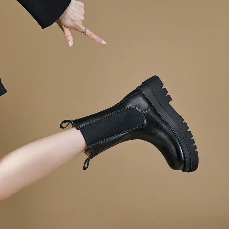 WESTLINK 14cm Chelsea Boots 6cm Women's Black-12