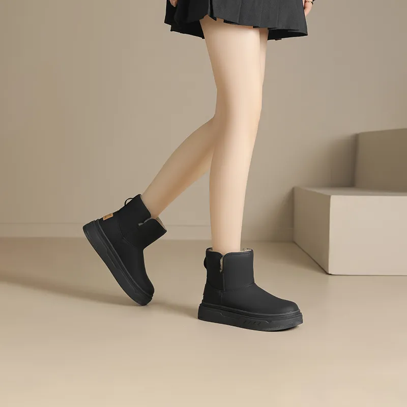 JOSINY Warm Height Increasing Slip-Resistant Short Mid-Calf Snow Boots Women's-3