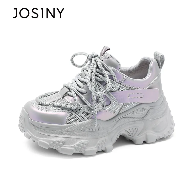JOSINY Abrasion Resistant Slip Resistant Low Top Chunky Sneakers Women's-11