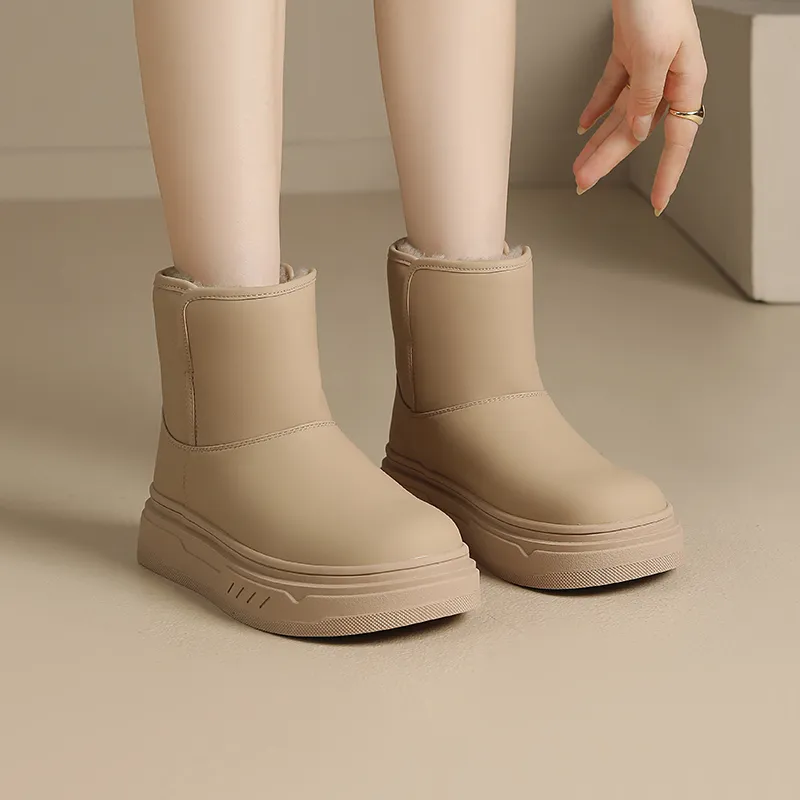 JOSINY Warm Height Increasing Slip-Resistant Short Mid-Calf Snow Boots Women's-16