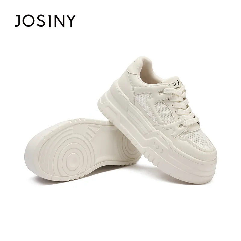 JOSINY Slip Resistant Cushioning Abrasion Resistant Low Top Skateboard Shoes Women's Ecru-3