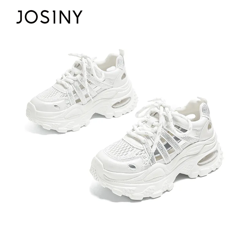 JOSINY Abrasion Resistant Slip Resistant Low Top Chunky Sneakers Women's-1