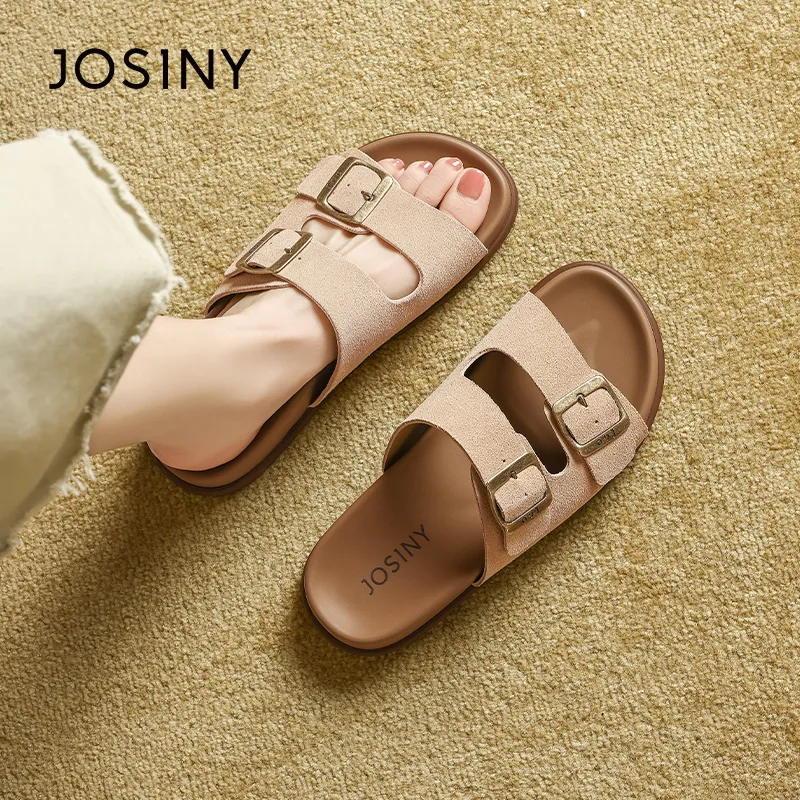 JOSINY Slip Resistant Abrasion Resistant Slide Slippers Women's-17