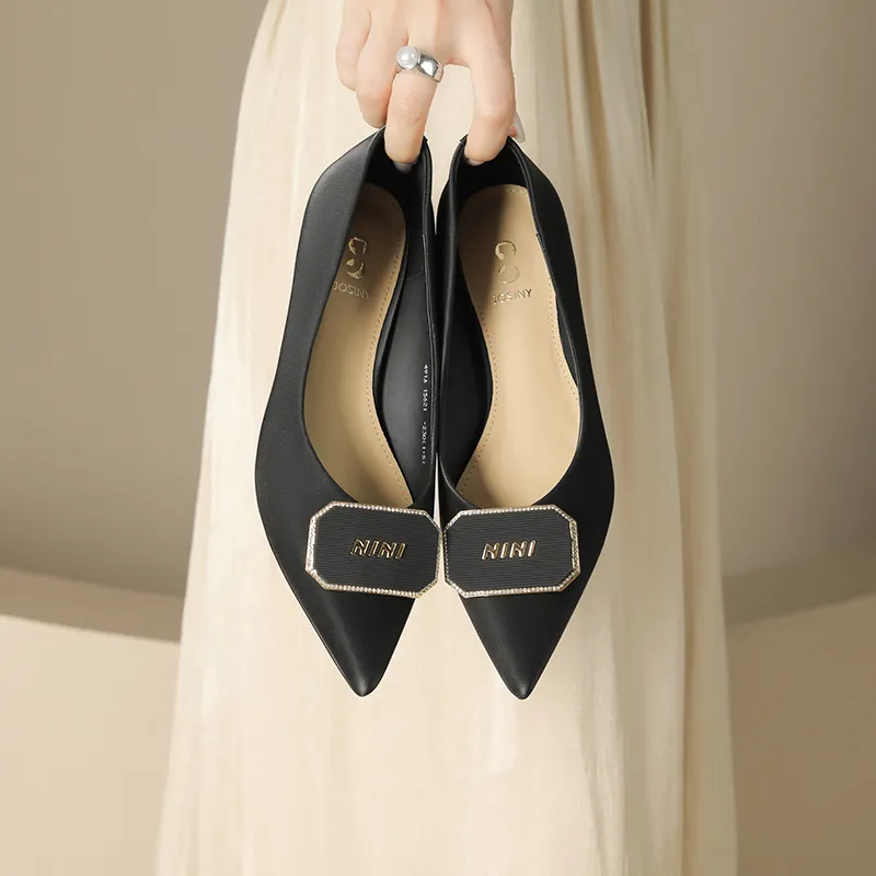 JOSINY Low Vamp Pointed Toe Elegance Unlined Shoes Slim Heel High Heels 5cm Women's-6