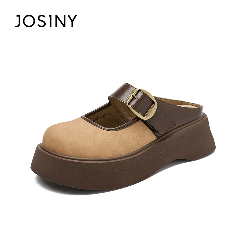 JOSINY Quick Drying Slip Resistant Wrap toe Slippers Women's Camel-1