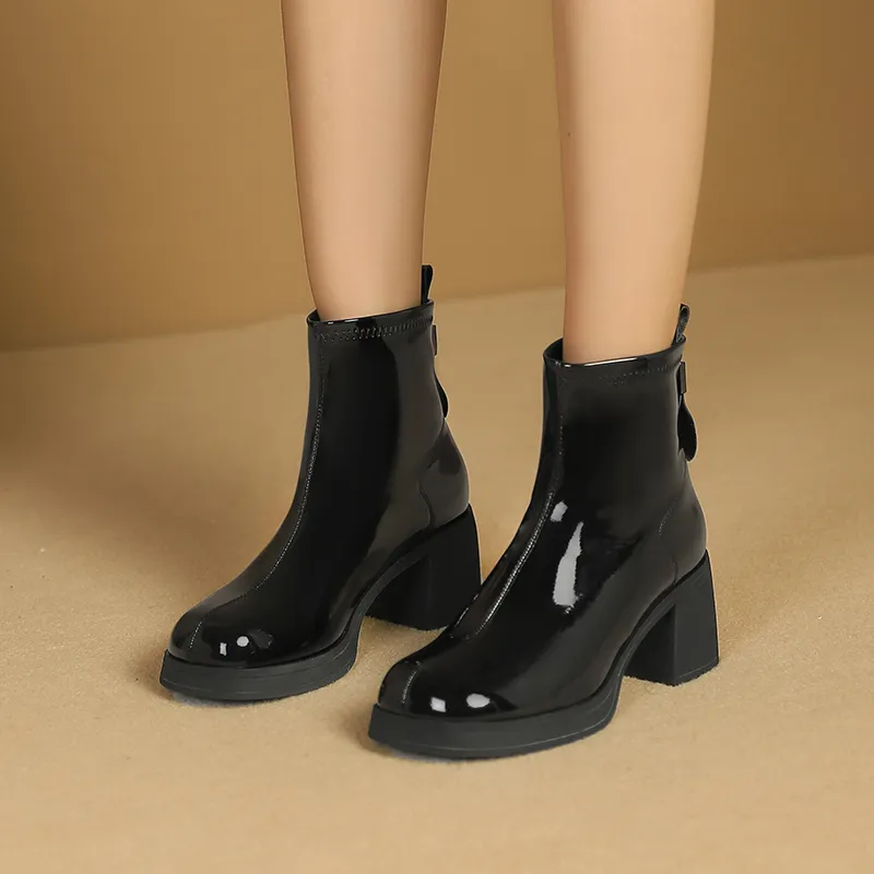 JOSINY Ankle Boots Women's Black/Yellow Green-4