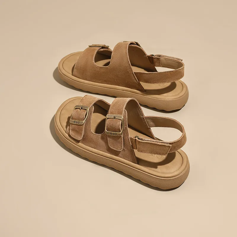 JOSINY Beach Sandals Women's Camel/Ecru-8