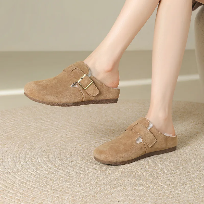 JOSINY Wrap toe Slippers Women's Camel-5