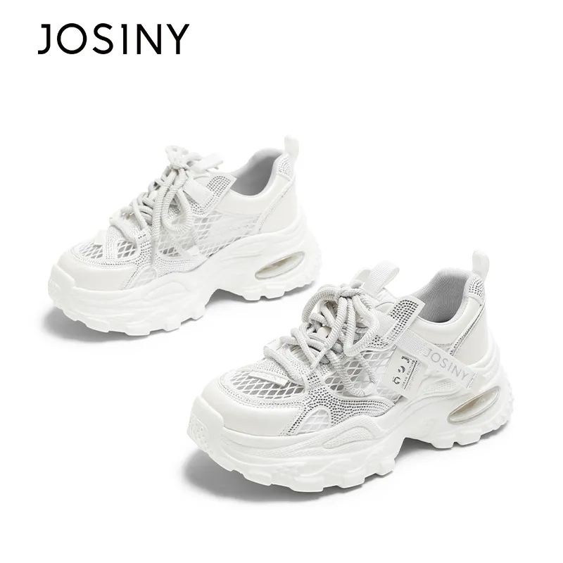 JOSINY Abrasion Resistant Slip Resistant Low Top Chunky Sneakers Women's-1