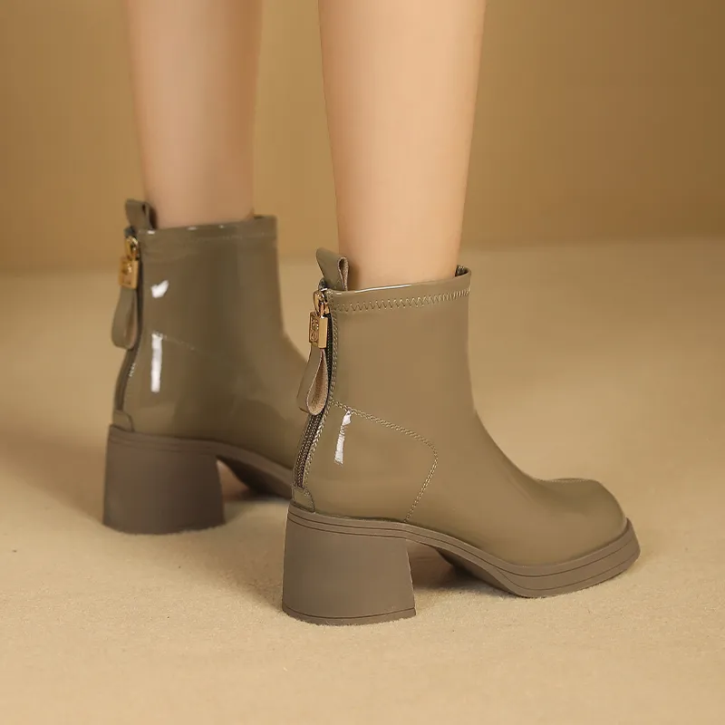 JOSINY Ankle Boots Women's Black/Yellow Green-10