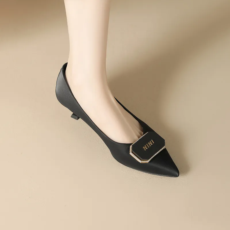 JOSINY Low Vamp Pointed Toe Elegance Unlined Shoes Slim Heel High Heels 5cm Women's-4