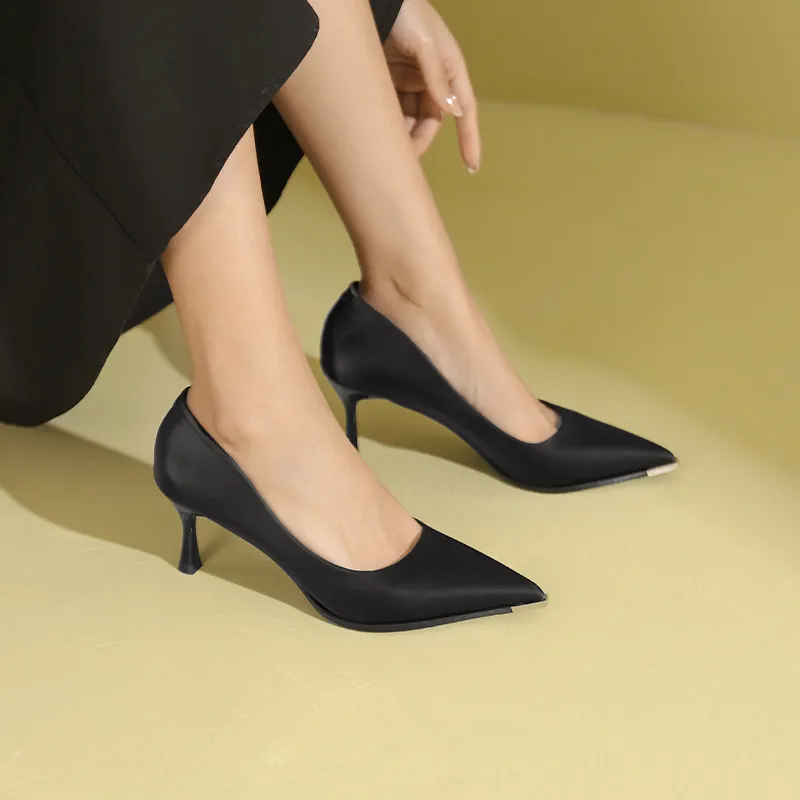 JOSINY Commute Pointed Toe Dress Shoes Unlined Work Shoes Slim Heel High Heels 6.5cm Women's-4