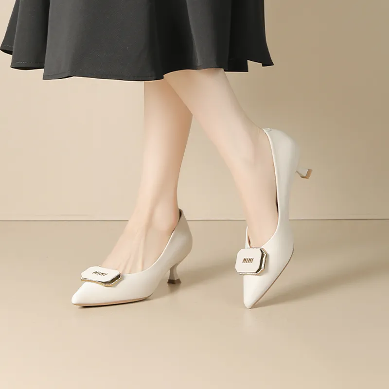 JOSINY Low Vamp Pointed Toe Elegance Unlined Shoes Slim Heel High Heels 5cm Women's-10