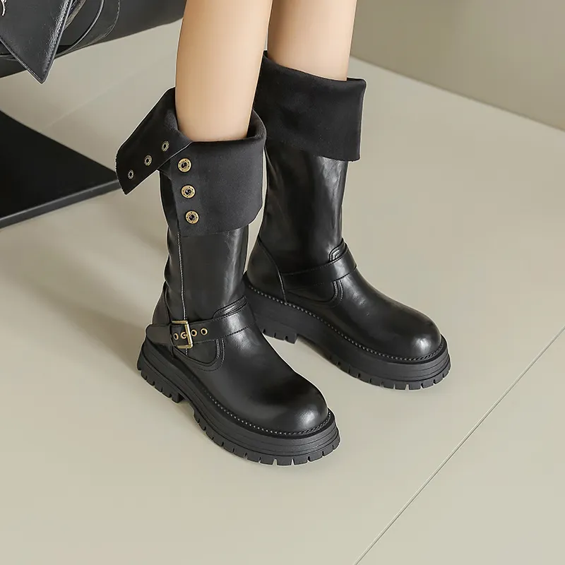 JOSINY JOSINY Knee-high Boots 5cm Women's Black/Brown-2