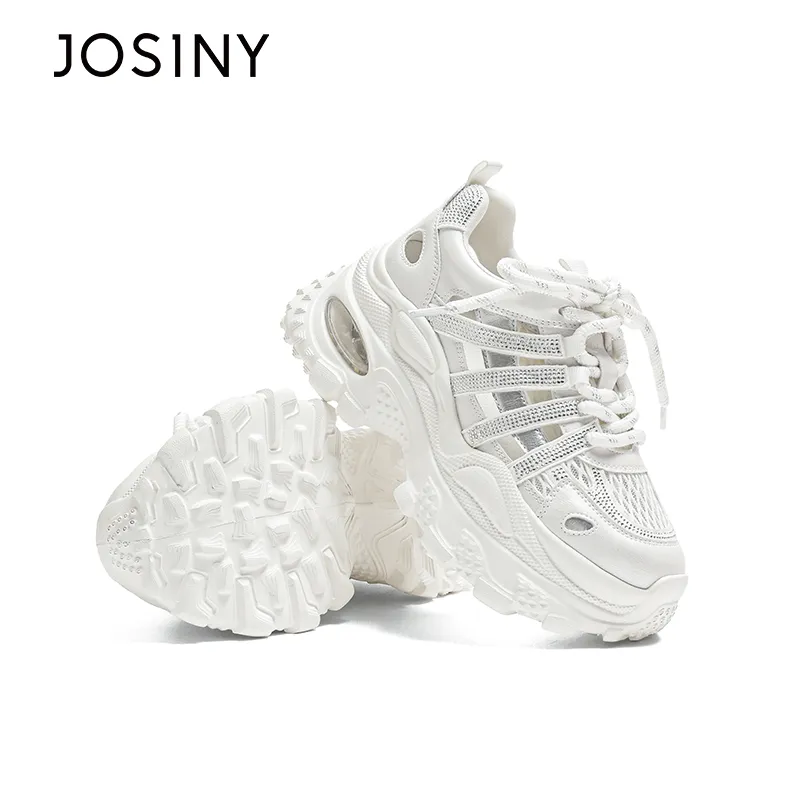 JOSINY Abrasion Resistant Slip Resistant Low Top Chunky Sneakers Women's-4