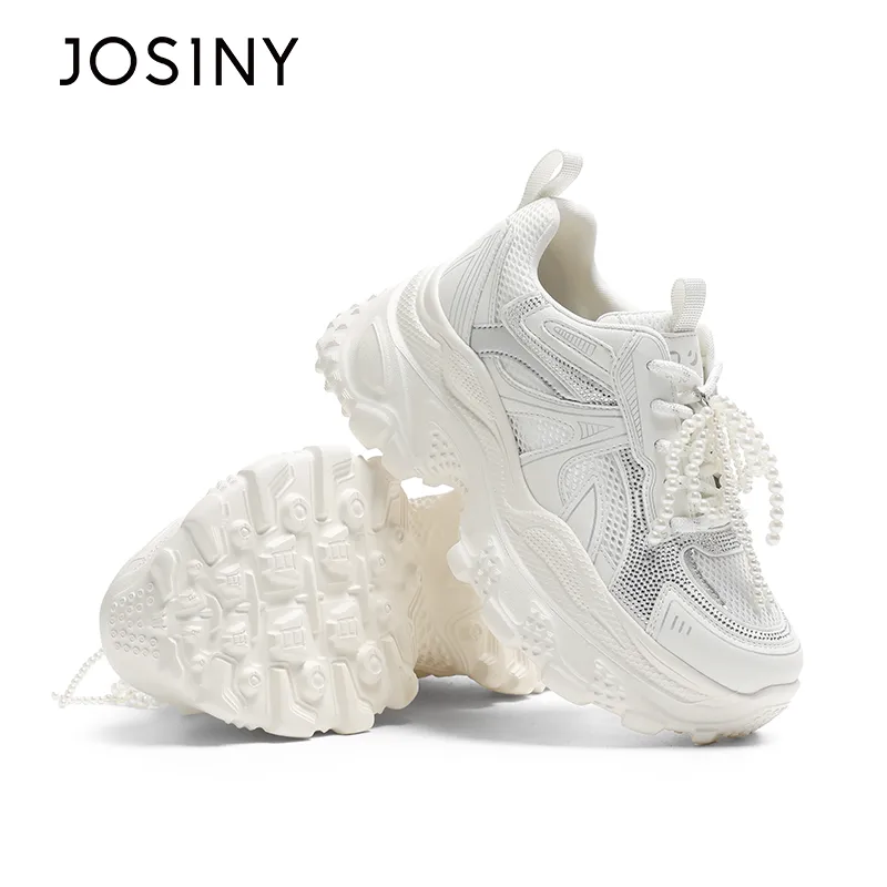 JOSINY Anti Slip Wear Resistant Low Top Chunky Sneakers Women's-4