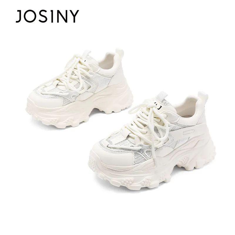 JOSINY Abrasion Resistant Slip Resistant Low Top Chunky Sneakers Women's-3