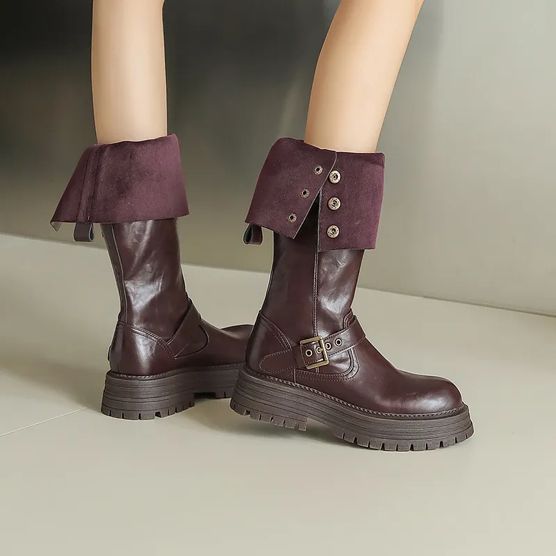 JOSINY JOSINY Knee-high Boots 5cm Women's Black/Brown-14