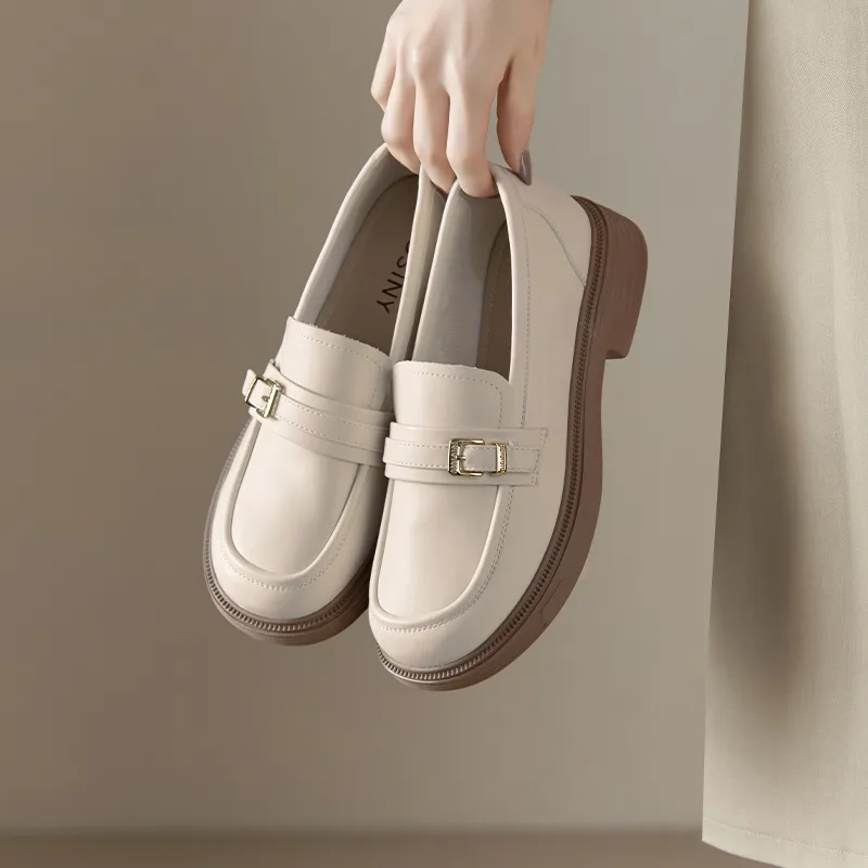 JOSINY British Style Small Leather Slip-on Shoes Loafers 3cm Women's-13