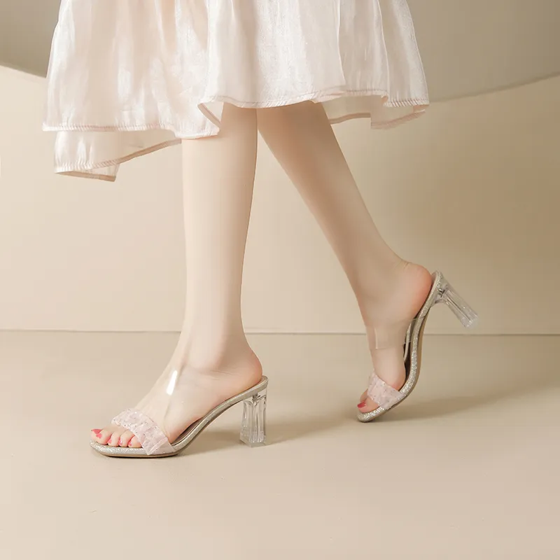 JOSINY Chunky Heel High Heels 8cm Women's-3