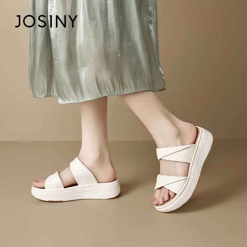 JOSINY Slide Slippers Women's Ecru-5