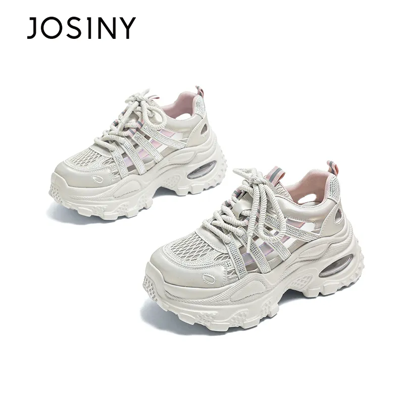 JOSINY Abrasion Resistant Slip Resistant Low Top Chunky Sneakers Women's-6