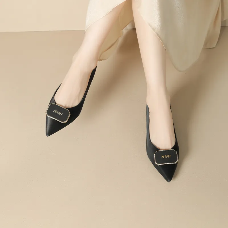 JOSINY Low Vamp Pointed Toe Elegance Unlined Shoes Slim Heel High Heels 5cm Women's-3