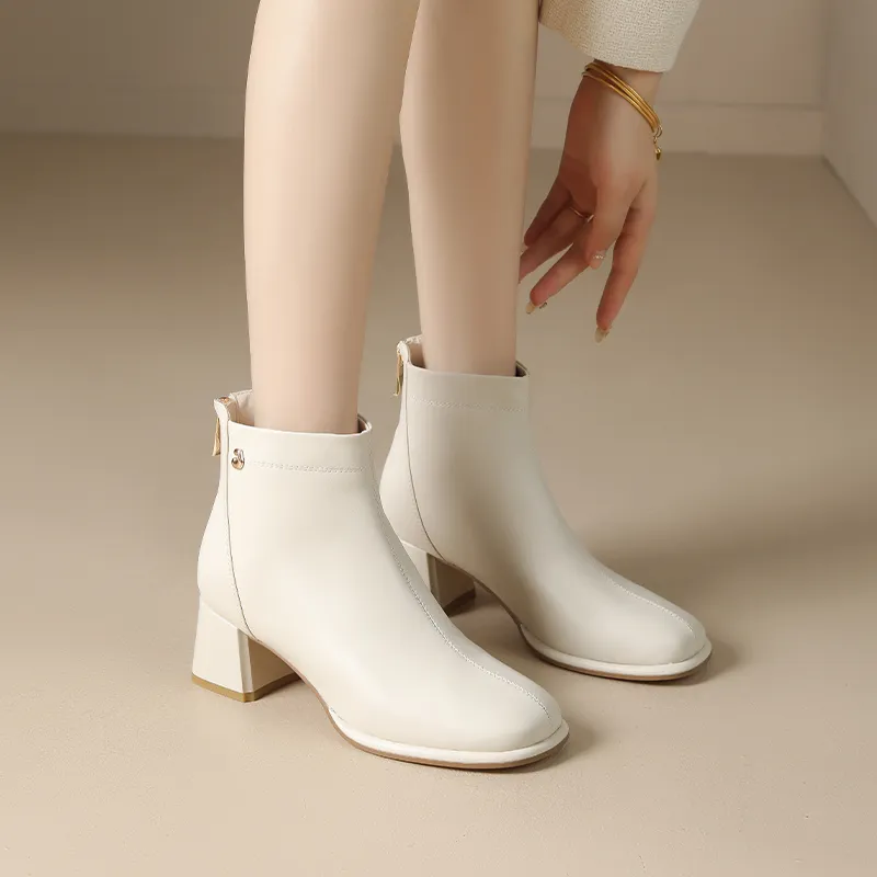JOSINY Ankle Boots Women's Ecru/Black-3