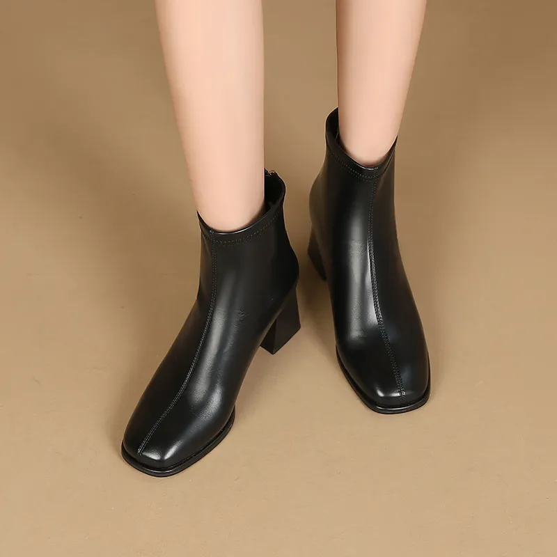 JOSINY Ankle Boots Women's Black/Ecru/Khaki-3