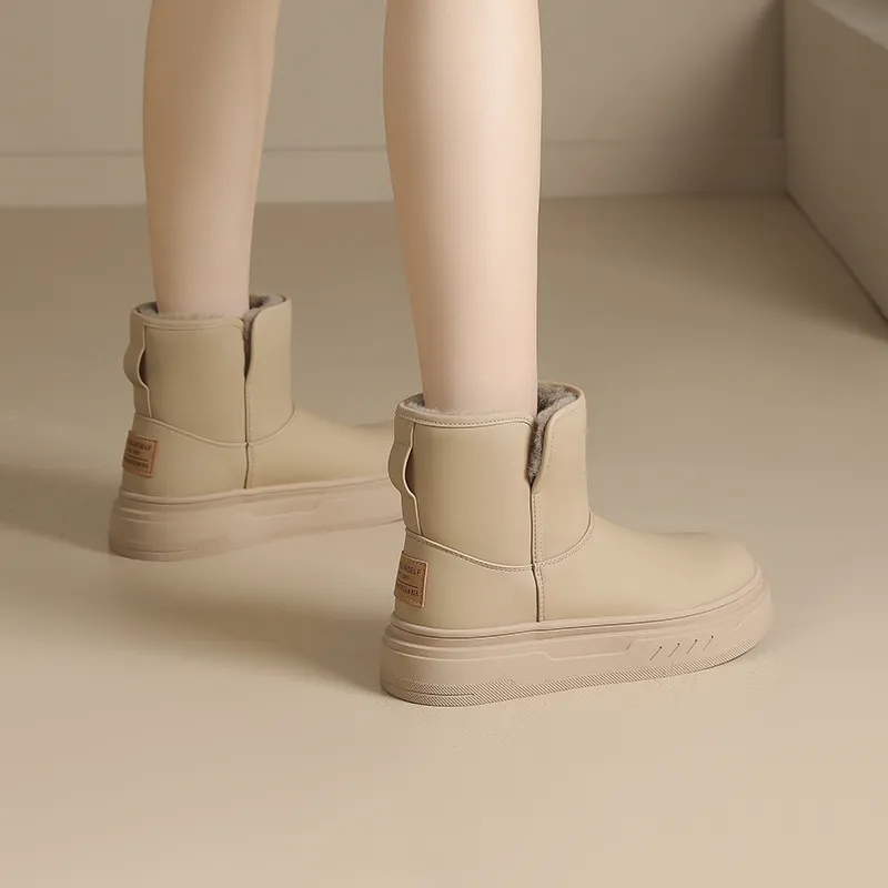 JOSINY Warm Height Increasing Slip-Resistant Short Mid-Calf Snow Boots Women's-17
