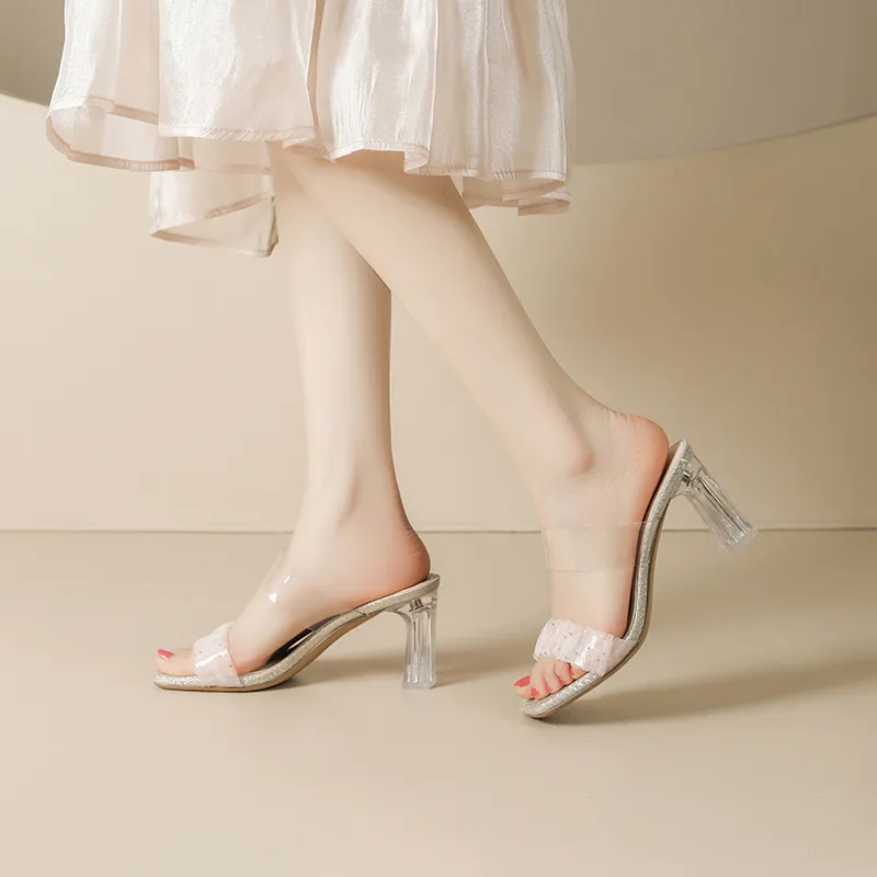 JOSINY Chunky Heel High Heels 8cm Women's-6