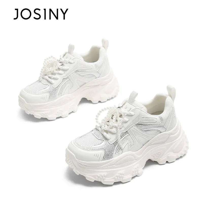 JOSINY Anti Slip Wear Resistant Low Top Chunky Sneakers Women's-3