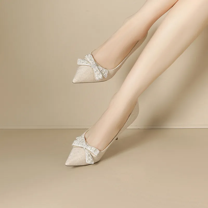 JOSINY Slim Heel High Heels 9.5cm Women's Gold-7