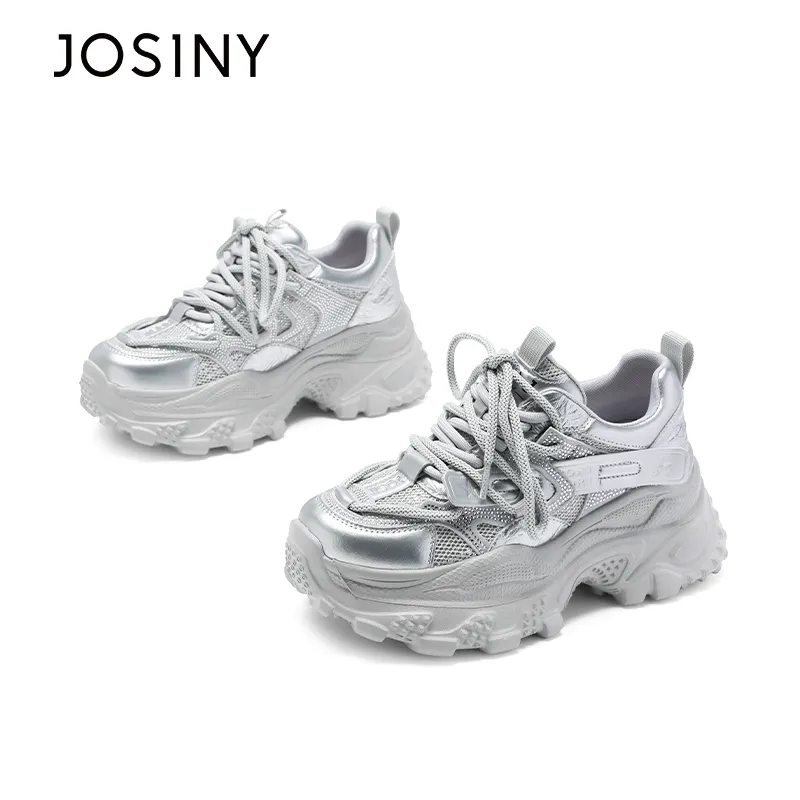 JOSINY Abrasion Resistant Slip Resistant Low Top Chunky Sneakers Women's-5